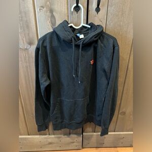 Black hoodie with red rose